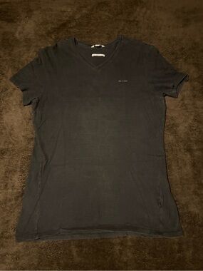 Calvin Klein Stripe Slim Fit V-Neck Tshirt